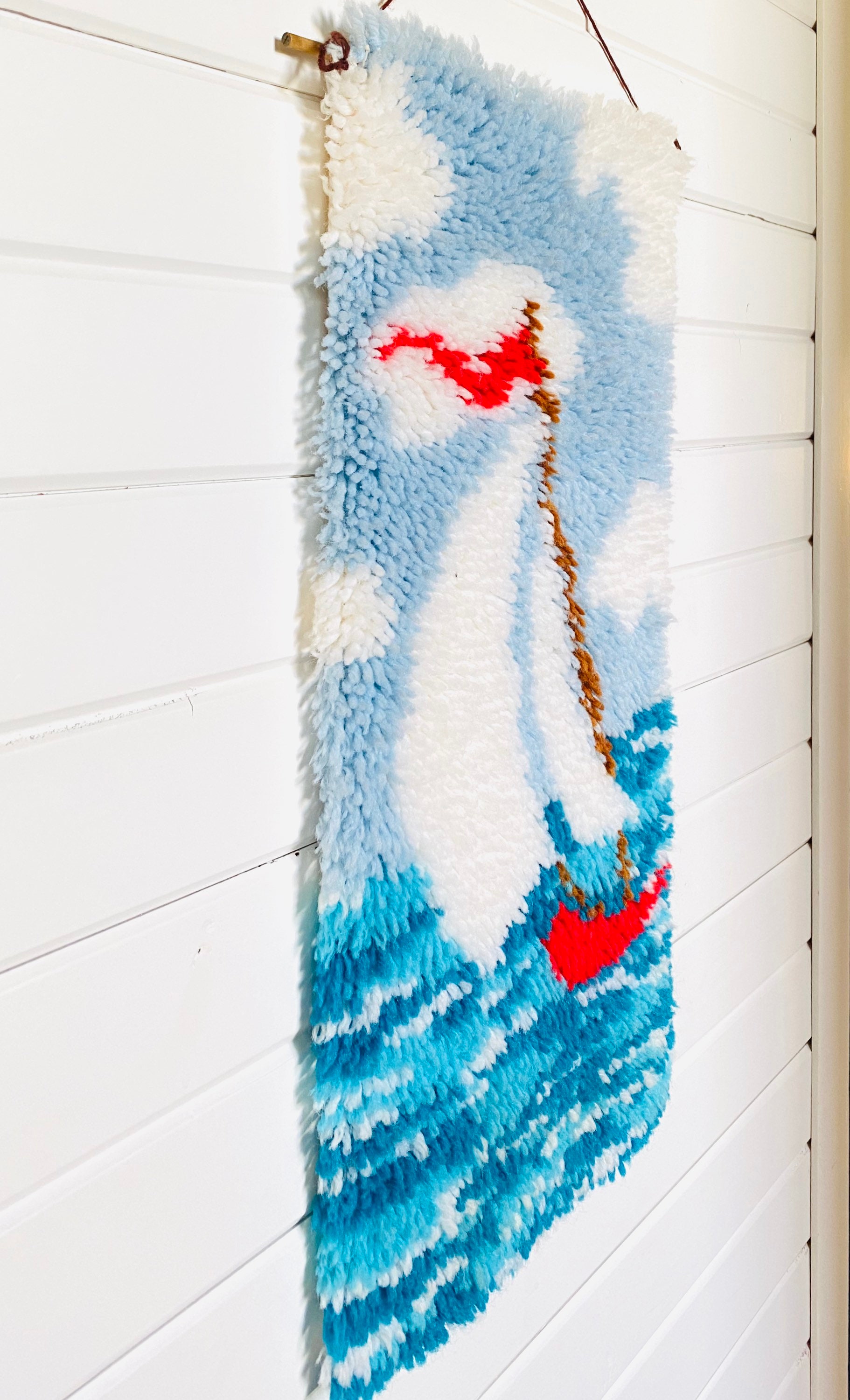 Vintage Latch Hook Ship Wall Art Etsy