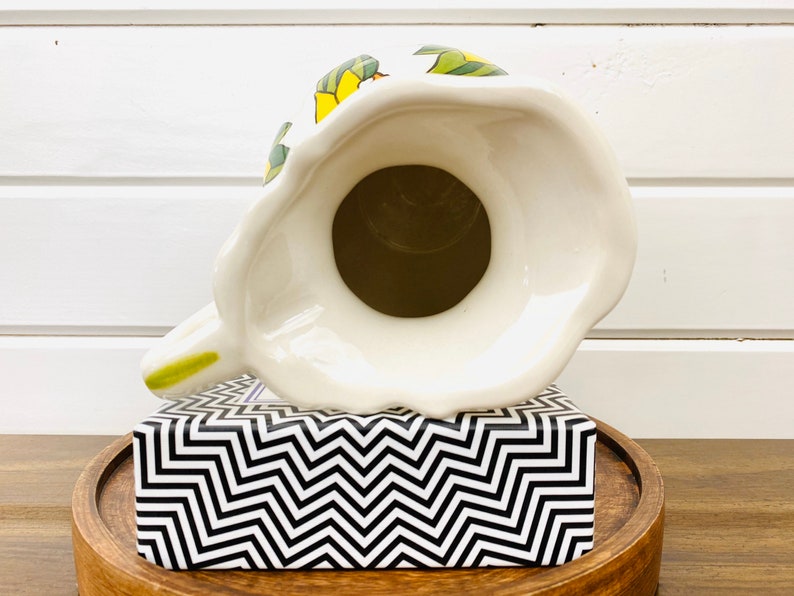 1990/'s Hand Painted Ceramic Yellow Daffodil PitcherYellow Flower Pitcher