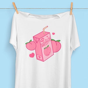 Peach Juice Box T-Shirt | Korean Fashion | Kawaii Aesthetic Clothing | Fairy Kei | Harajuku