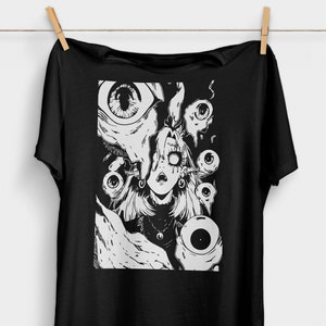 Eyeball Horror T-Shirt | Weirdcore | Goblincore | Japanese Horror Alt Clothing | Grunge Goth Clothes | Gore Shirt