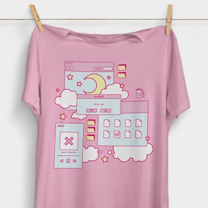 Kawaii Aesthetic Browser T-Shirt | Vaporwave Clothing | Soft Pastel Grunge Shirt | Pastel Goth | Sad Egirl | Yume Kawaii