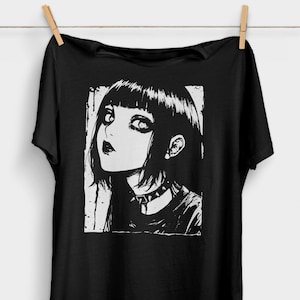 Horror Anime Goth Girl T-Shirt | Pastel Goth | Anime Aesthetic | Alt Anime Clothes | Japanese Harajuku Fashion