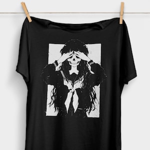 Horror Anime Ghoul Girl T-Shirt | Pastel Goth | Anime Aesthetic | Alt Anime Clothes | Japanese Harajuku Fashion