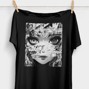 Grunge Anime Manga Girl T-Shirt | Kawaii Clothing | Alt Clothes | Anime Aesthetic | Grunge Clothing | Harajuku Streetwear Shirt
