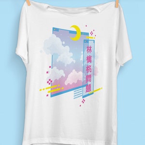 Vaporwave Aesthetic T-Shirt Pastel Goth Clothing Kawaii Tumblr Tshirt Japanese Fashion Japan Shirt Vapourwave Graphic Tee WHITE