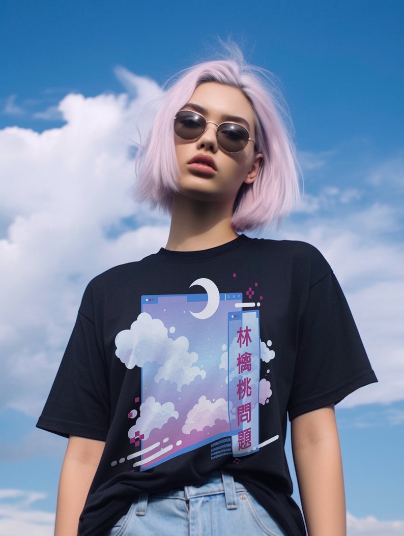 Vaporwave Aesthetic T-Shirt Pastel Goth Clothing Kawaii Tumblr Tshirt Japanese Fashion Japan Shirt Vapourwave Graphic Tee image 4