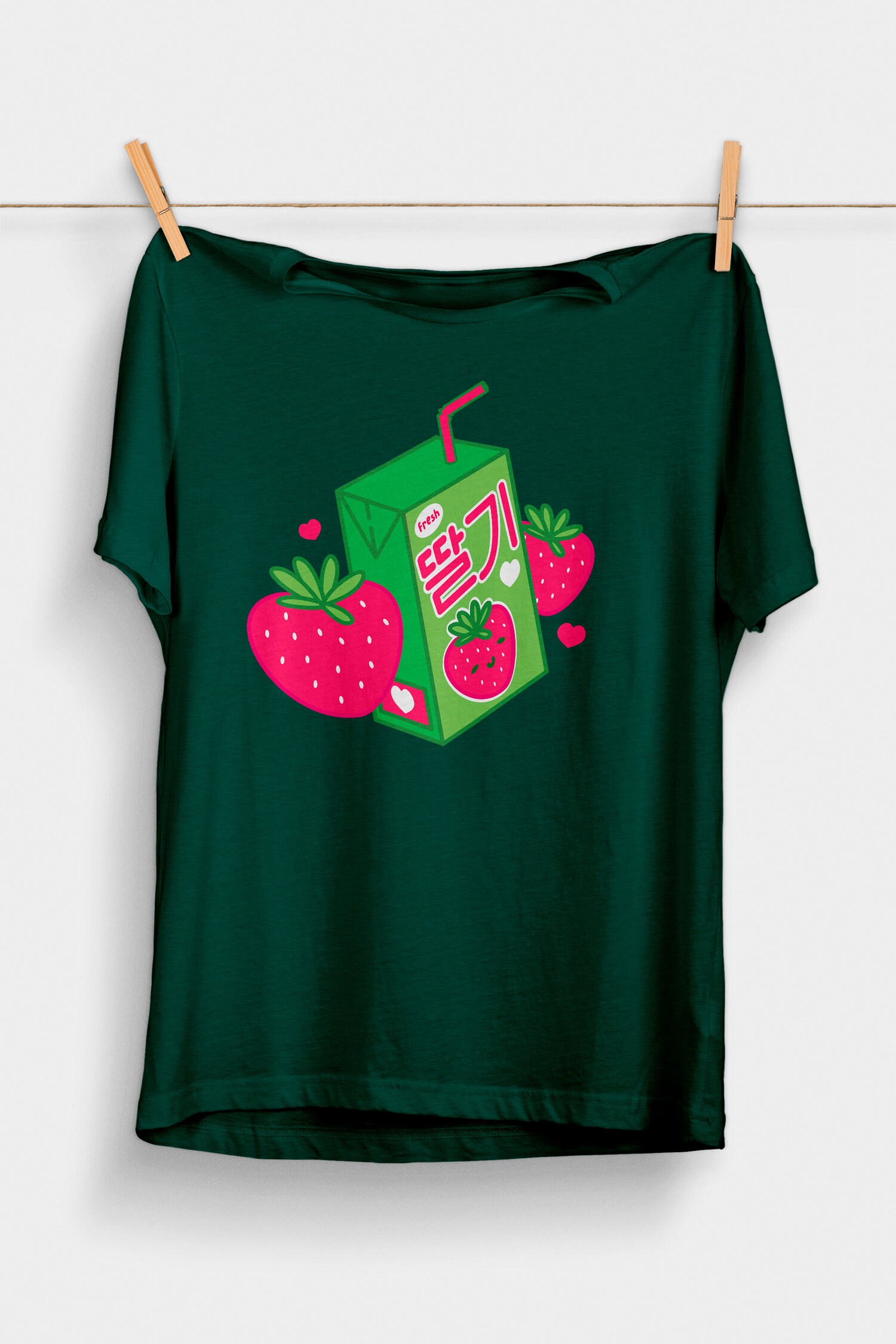 Strawberry Juice Box Tshirt Korean Fashion Kawaii Etsy