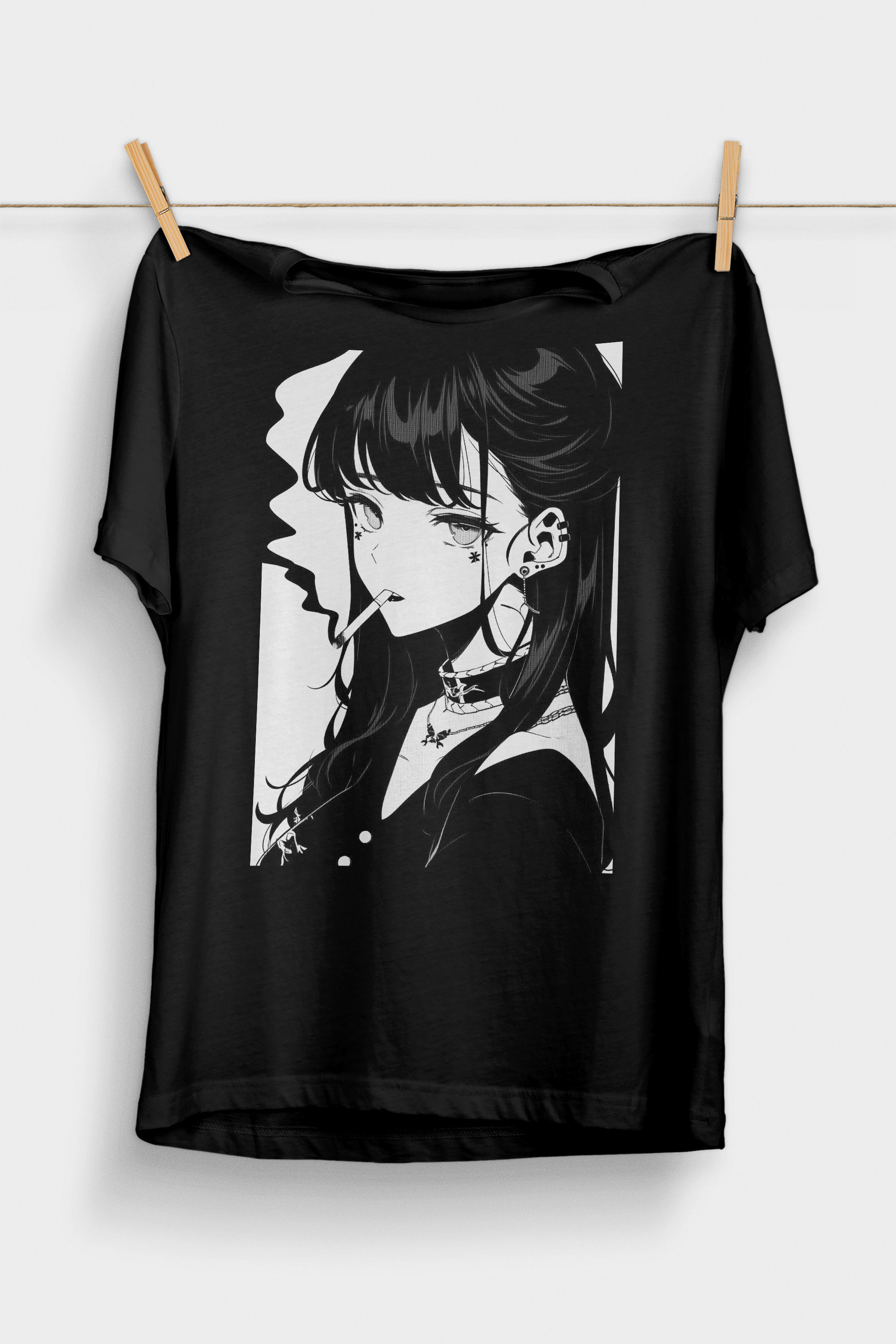 Punk Rock Gothic Girl Band Vintage Anime Oversized T-Shirt – Anime Crush