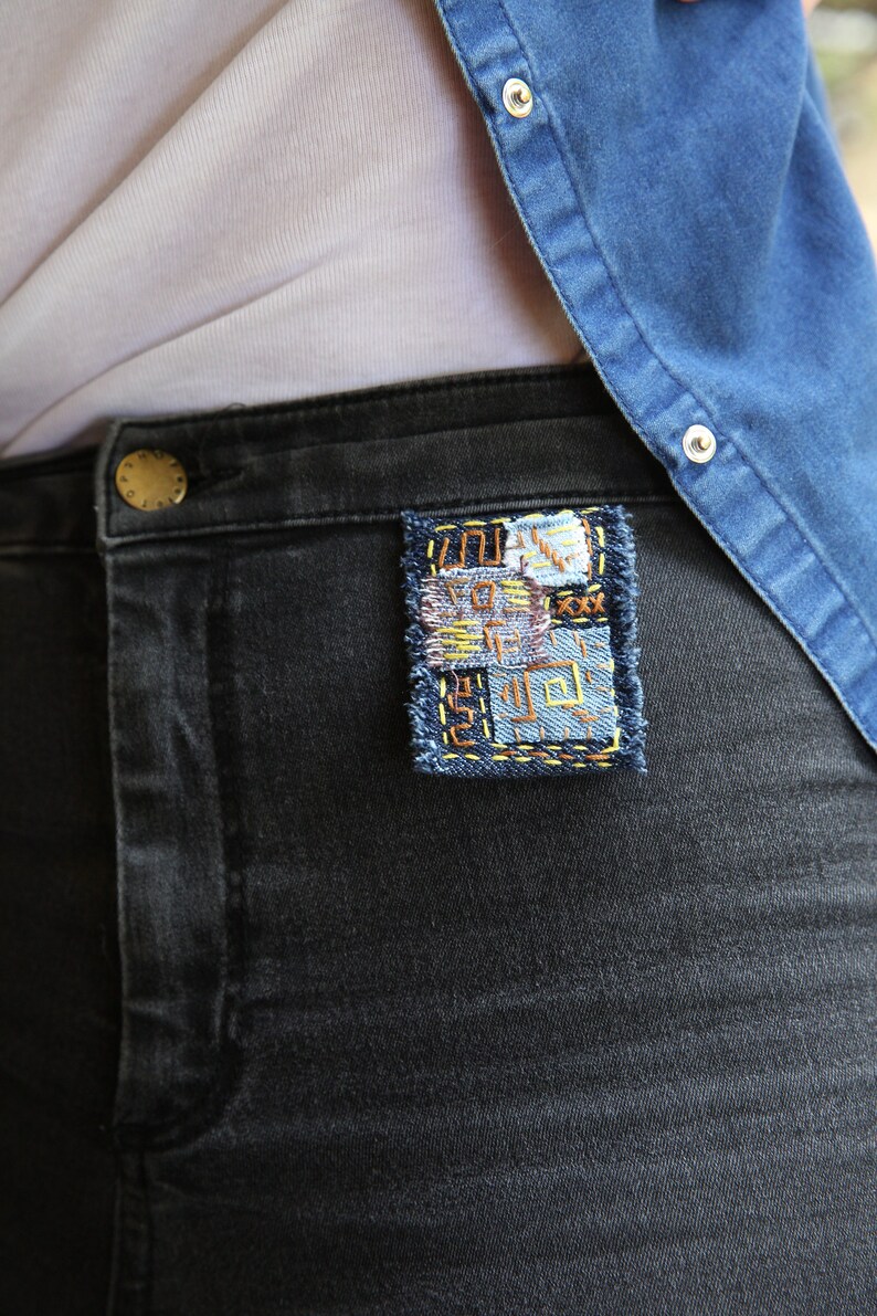 Boro Sashiko Brooch Pin Badge