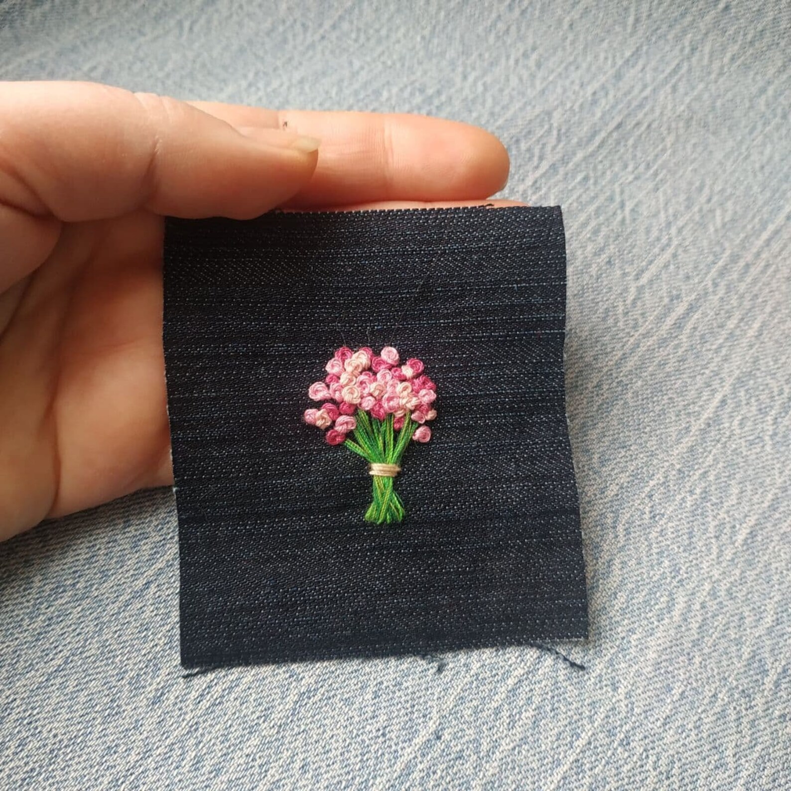 Flower Bouquet Embroidered Patches Denim Patch for Jacket Etsy
