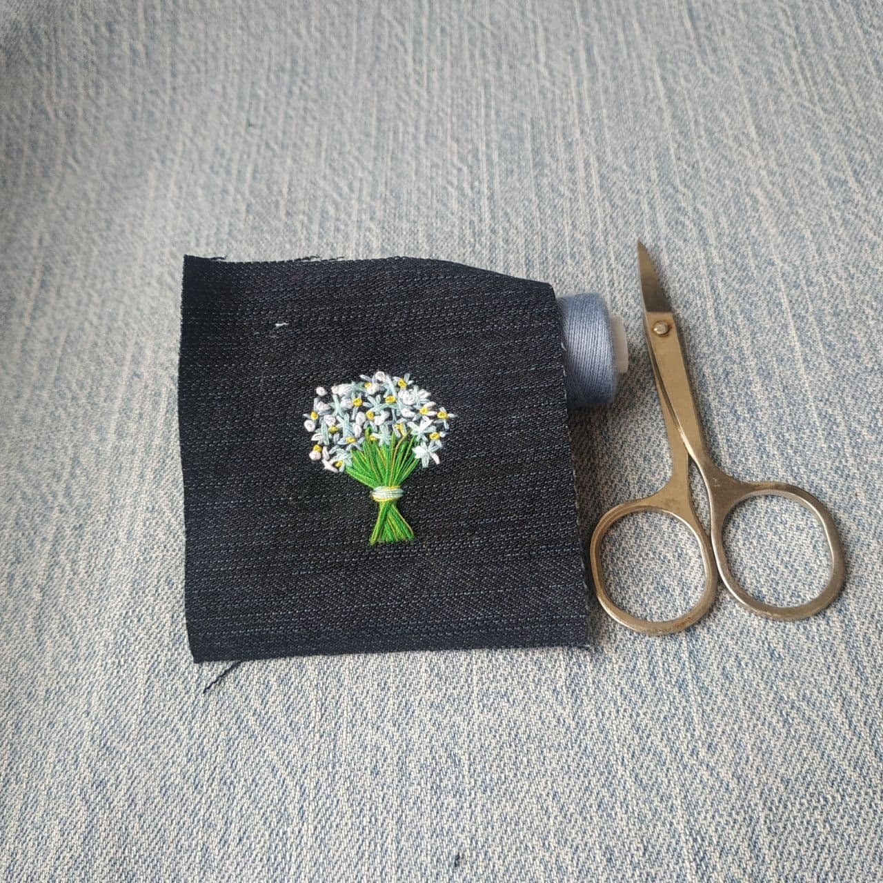 Flower Bouquet Embroidered Patches Denim Patch for Jacket Etsy