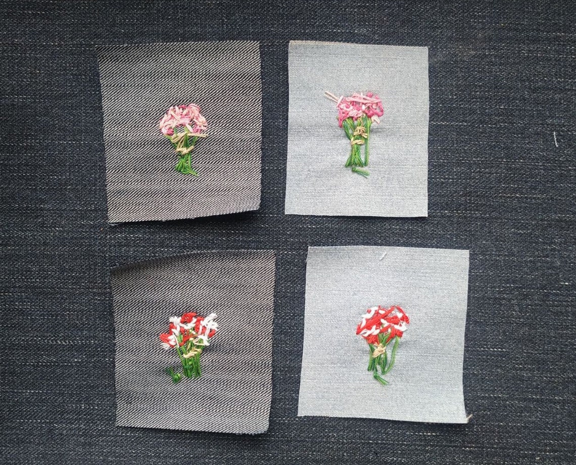 Flower Bouquet Embroidered Patches Denim Patch for Jacket Etsy