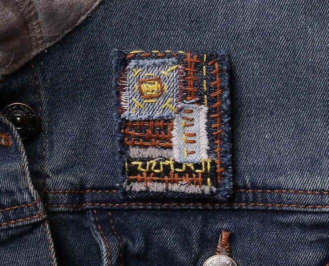 Boro Sashiko Brooch Pin Badge