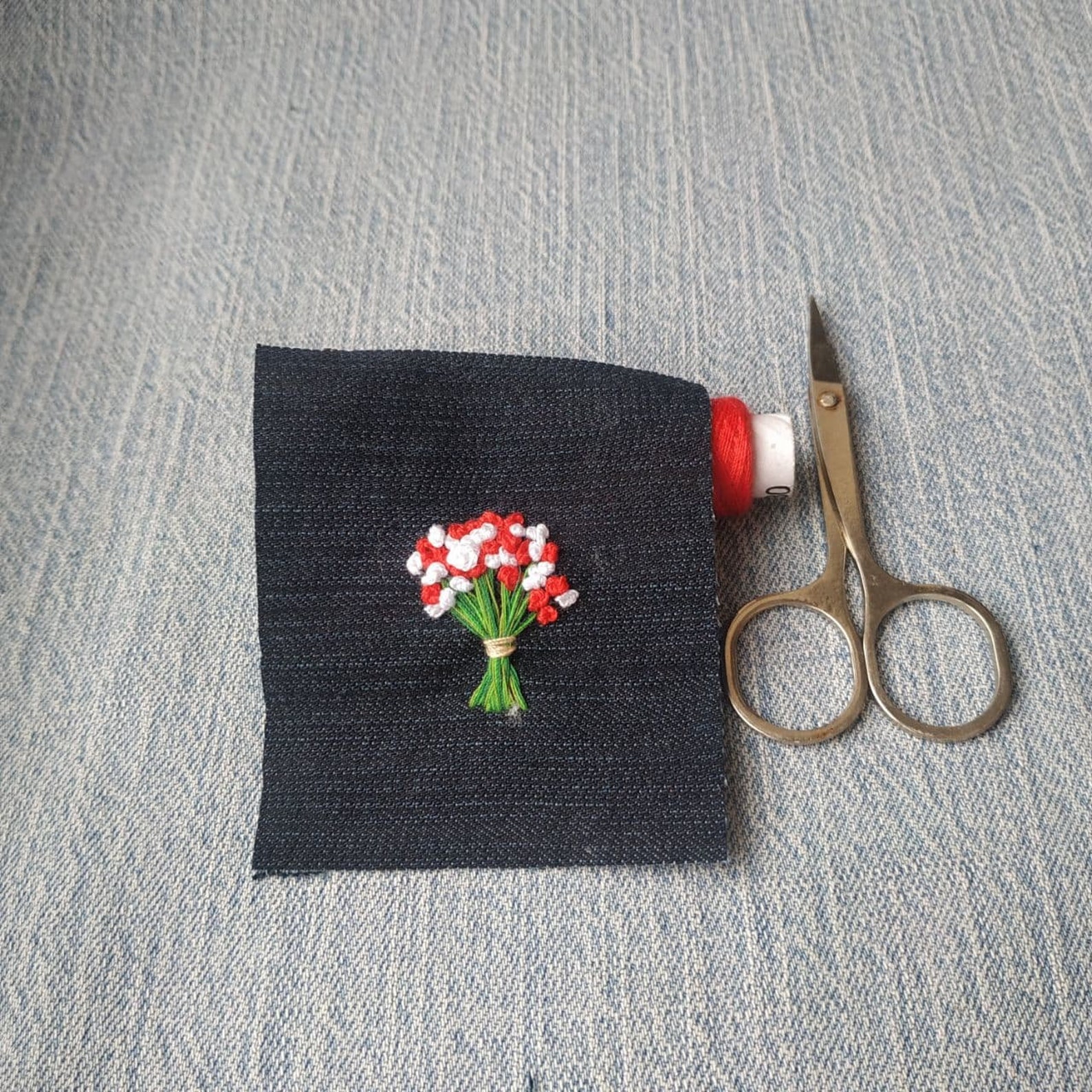 Flower Bouquet Embroidered Patches Denim Patch for Jacket Etsy