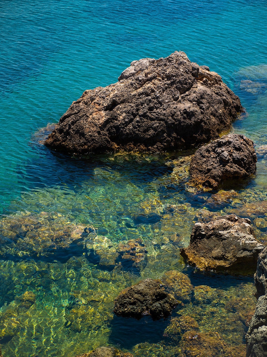Greece Print, Rugged Rocks in Crystal Clear Water, Leros Wall Art ...