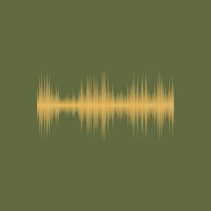 May include: A yellow audio waveform on a green background.