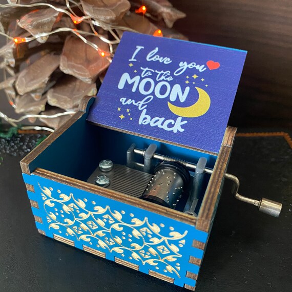 You are my Sunshine Music Box / Blue Wooden Music Box / Love Etsy
