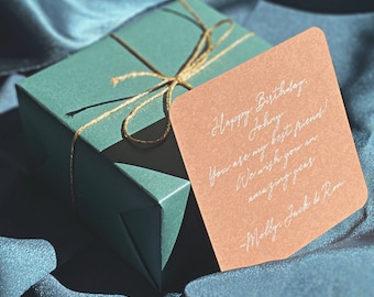 Handgeschriebene Notiz & Geschenkverpackung