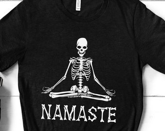 Namaste Skelett Chakra Mandala Shirt, Yoga Halloween Shirt, Namaste Halloween Shirt, Namaste Shirt, Yoga Namaste T-Shirt, Skelett Yoga