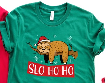 Slo Ho Ho Shirt, Sloth Christmas Shirt, Sloth Lover Shirt, Christmas Party Shirt, Christmas Matching Shirts, Sloth Christmas Pajamas, Sloth