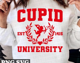 Cupid Universiteit Png, Cupid Universiteit Svg, Valentine Svg, Retro Valentines, Cupid Svg, Valentine, Png Sublimatie Design, Digitale Download