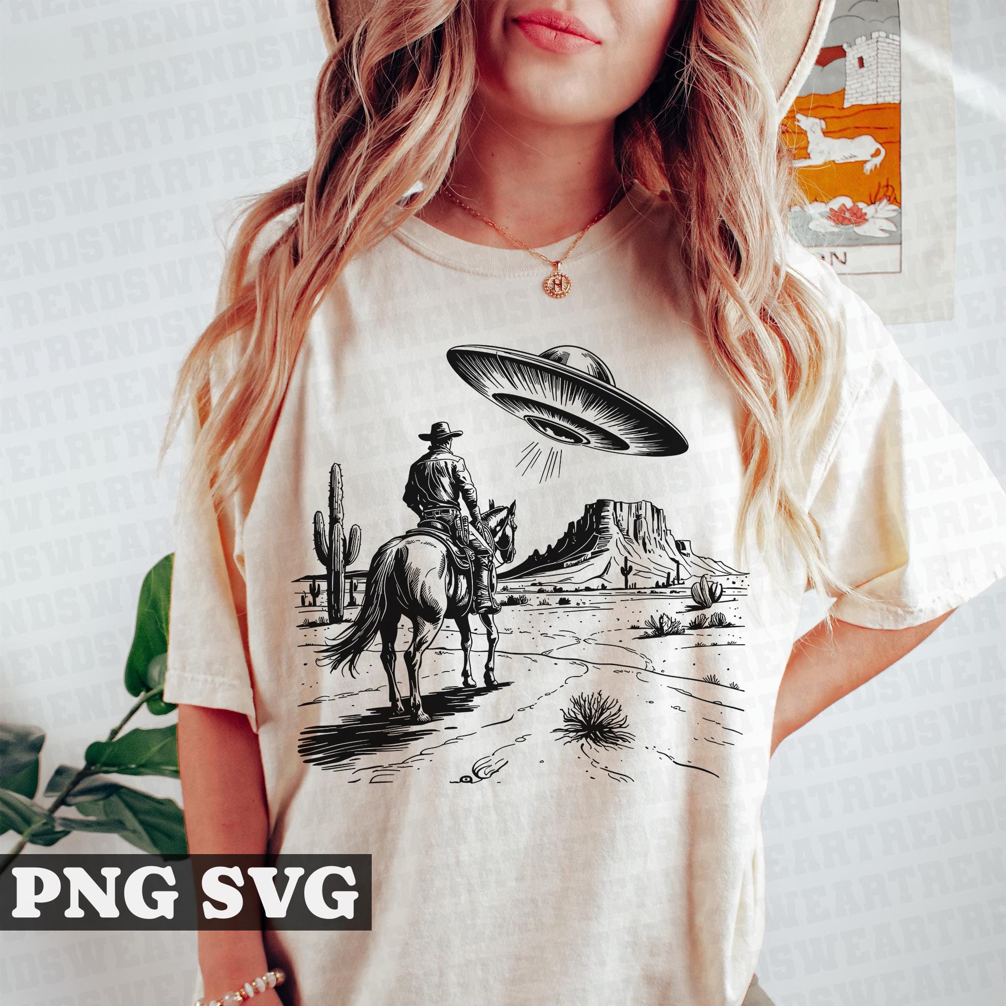 UFO Cowboy PNG SVG, Alien Svg, Ufo Svg, 90s Shirts Png, Weirdcore ...