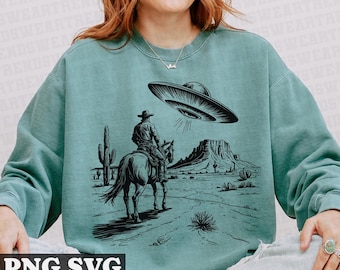 UFO Cowboy PNG SVG, Alien Svg, Ufo Svg, 90s Shirts Png, Weirdcore, Cowboy 90s, Space Cowboy, Rodeo Cowgirl, Cowboy Png, Ufo Svg Shirt, Retro