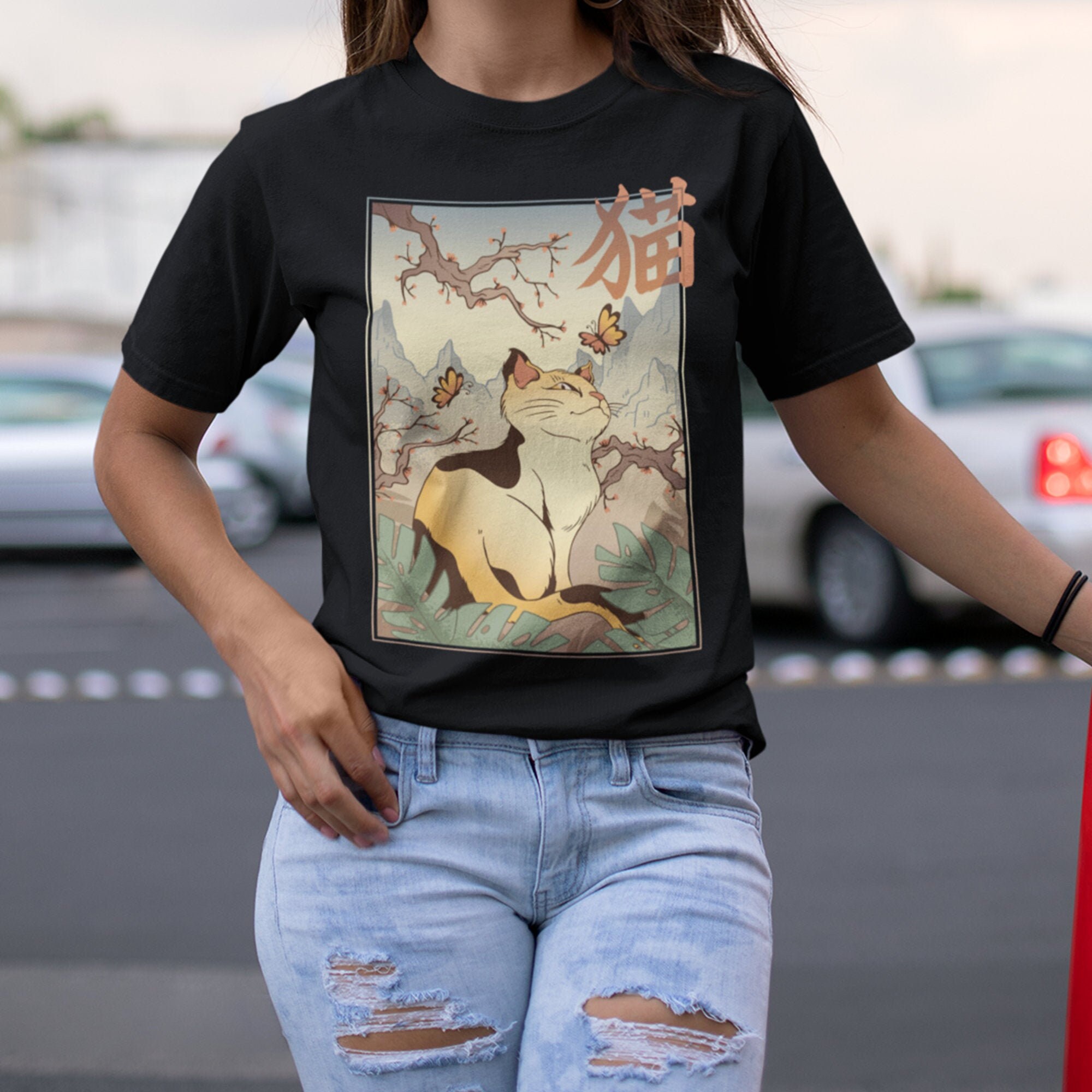 Japanese Cat Shirt Kawaii Cat shirt Funny Cat Shirt Cat Etsy