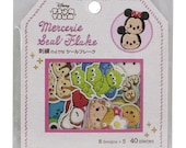 Disney Tsum Tsum or Doraemon Golden Pressed Embroidery Like 40pcs Die Cut France Mercerie Seal Sticker pk - 1 pk Made in Japan