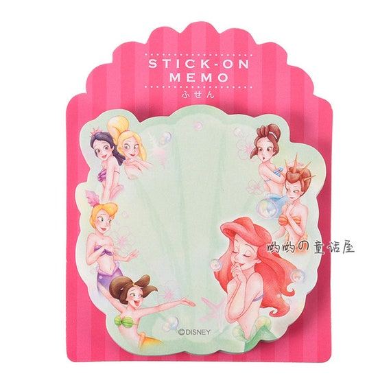 1 Memo Pad Japan Disney Mickey or ArielMermaid 4 Fold 180 sheets Sticky Memo