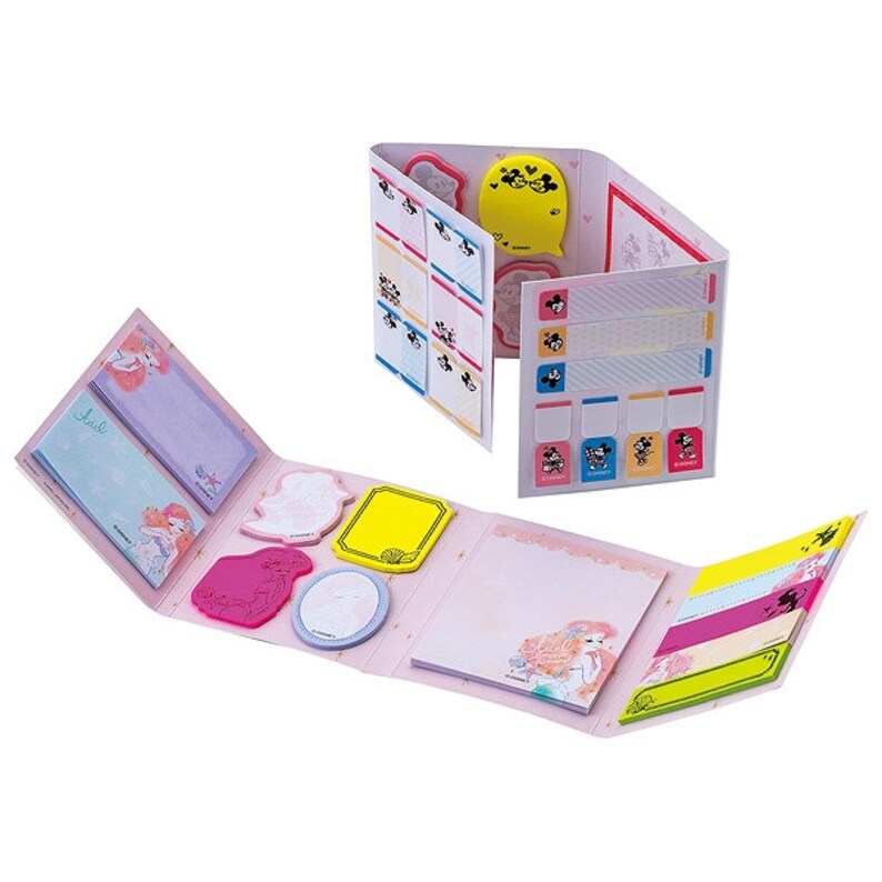 1 Memo Pad Japan Disney Mickey or ArielMermaid 4 Fold 180 sheets Sticky Memo