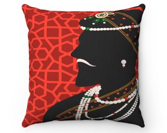 Almohada Royal Indian Man Square, Hogar y Vida, Almohada Decorativa, Decoración del Hogar, Arte Indio