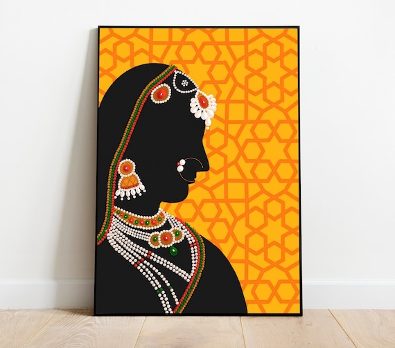 Indian Lady Art Print Digital Mughal Art - Etsy