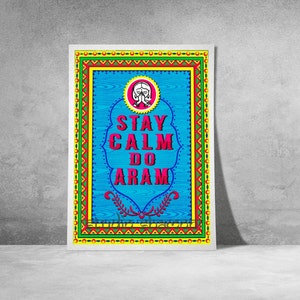 Truck Art Print Poster Stay Calm, Indian Pakistani Afghani Wall Art