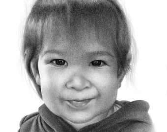 子供の肖像画 - 子供の鉛筆画（カスタマイズ可能）。 - Etsy 日本