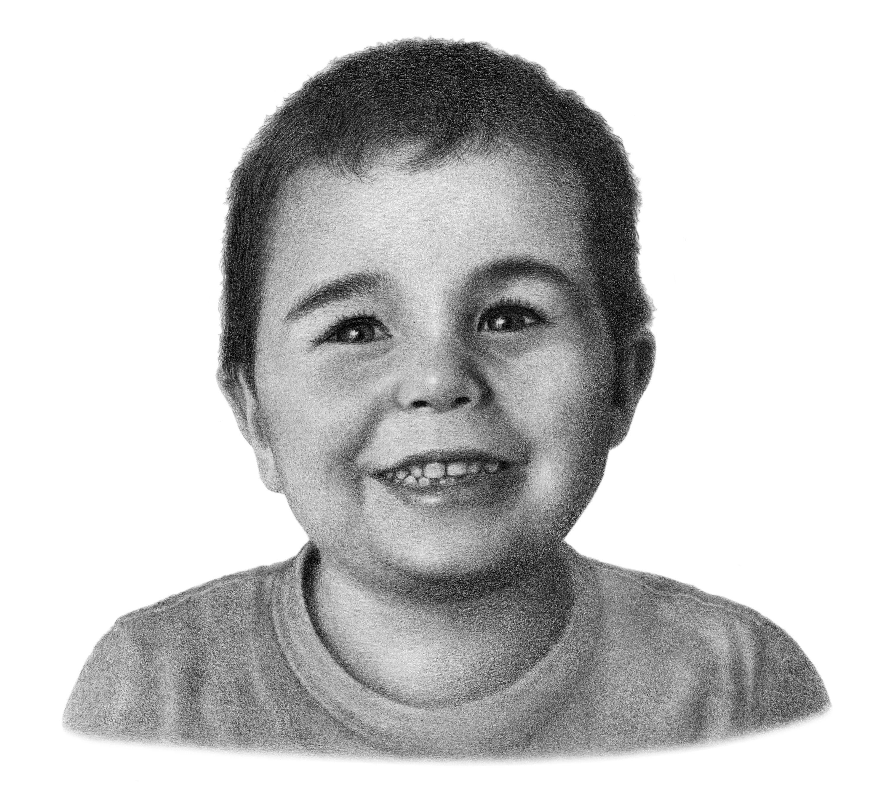 子供の肖像画 - 子供の鉛筆画（カスタマイズ可能）。 - Etsy 日本