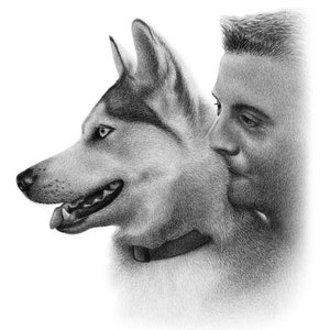 Person and Dog Portrait Person and Pet Custom Drawing. image 6
