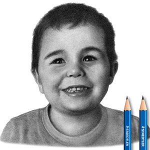 Rysunek wykonany w 100% ołówkiem - ręcznie robiony portret dziecka.