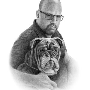 Person and Dog Portrait Person and Pet Custom Drawing. image 9