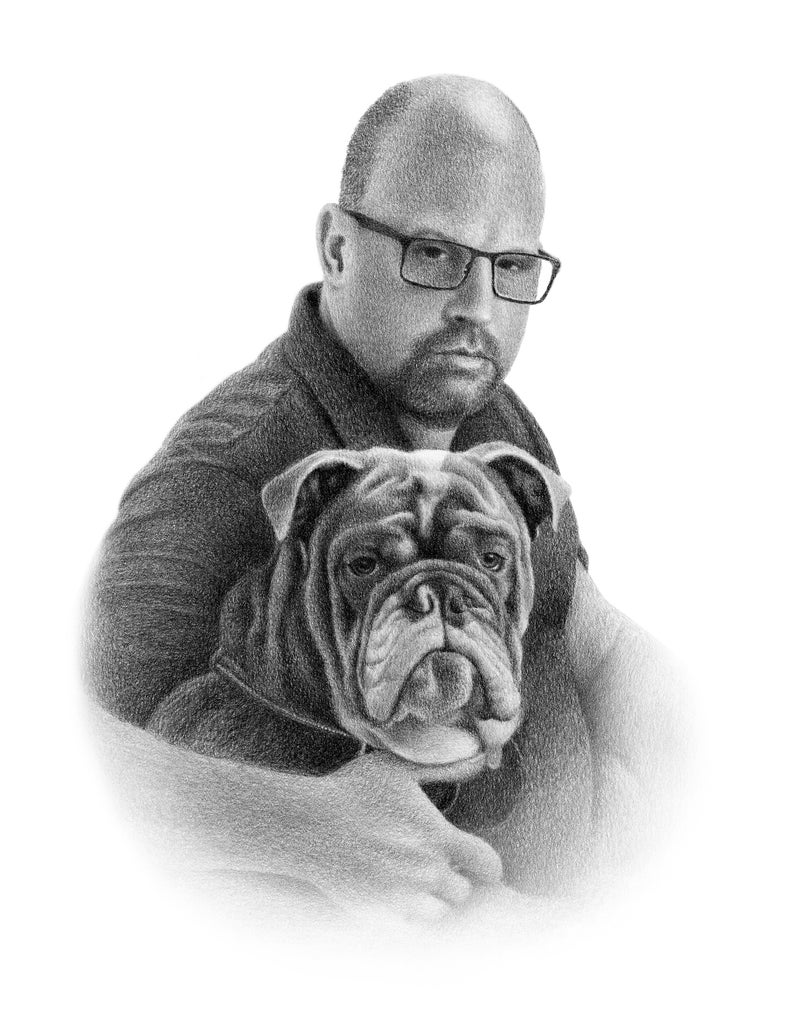 Person and Dog Portrait Person and Pet Custom Drawing. image 9