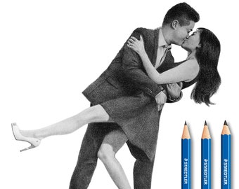 Gifts for Her / Gifts for Him - Custom pencil drawing from Photo (100% Handmade).