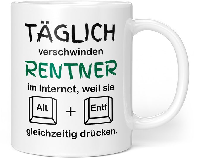 Personalisiere Renten-Tasse 2025 – Mit Spruch „Name Muss Jetzt Garnichts Mehr“, Spülmaschinenfest, 330 Ml