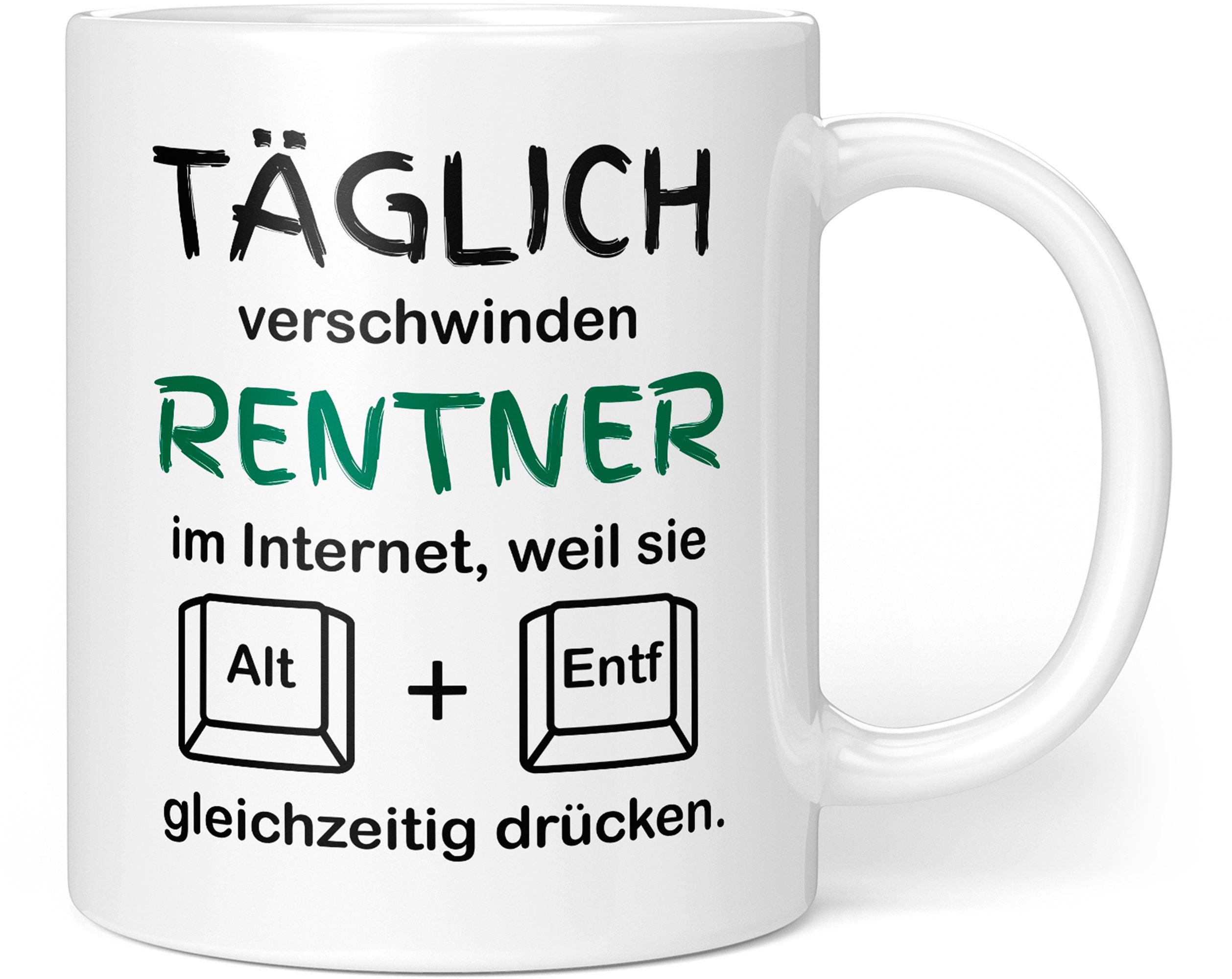 Rentner Geschenk Tasse Ruhestand Rente Pension Renteneintritt