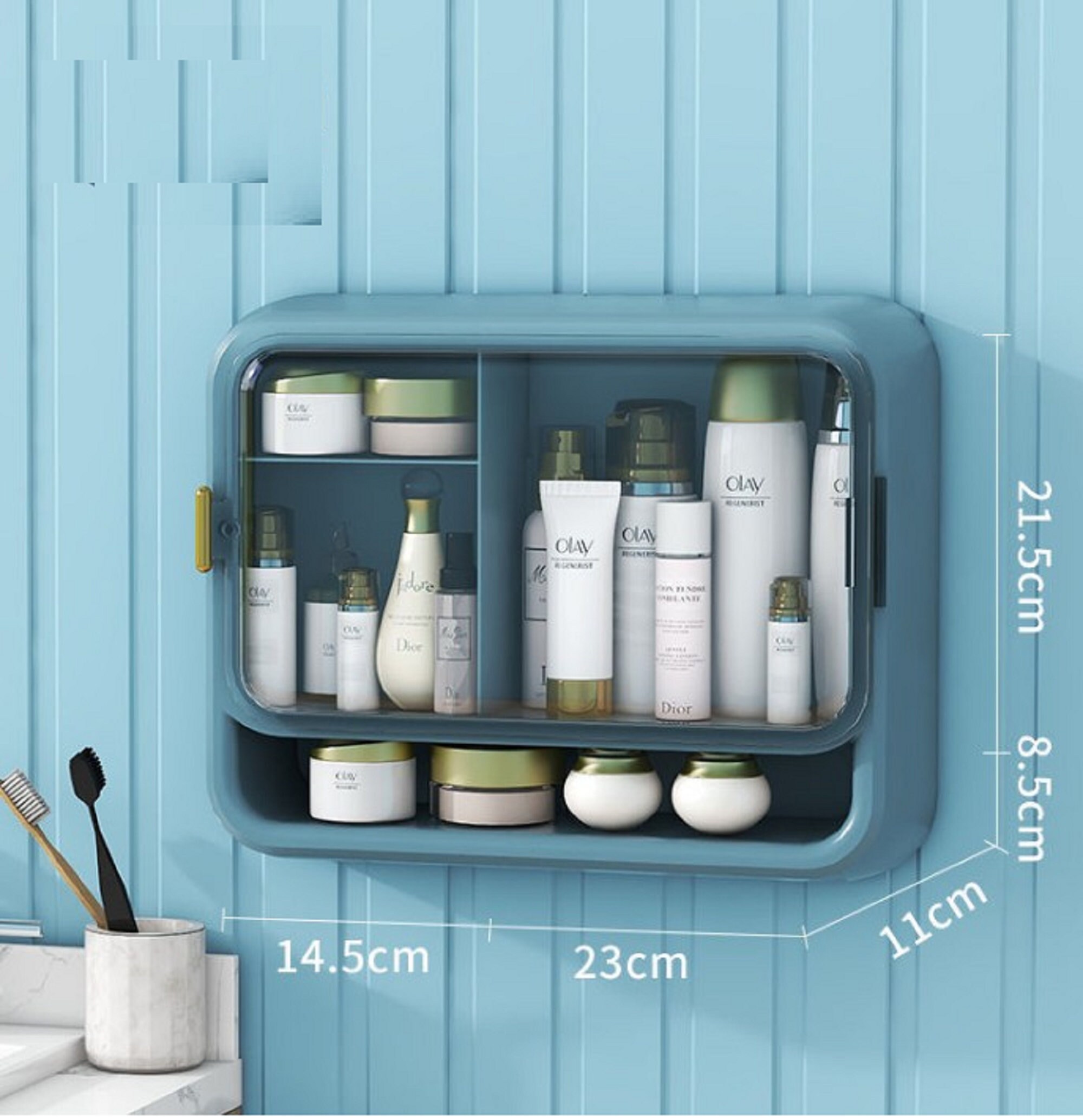 Wall Mounted Storage Box Organizer Bathroom Shower Makeup Kitchen Storage Rack 