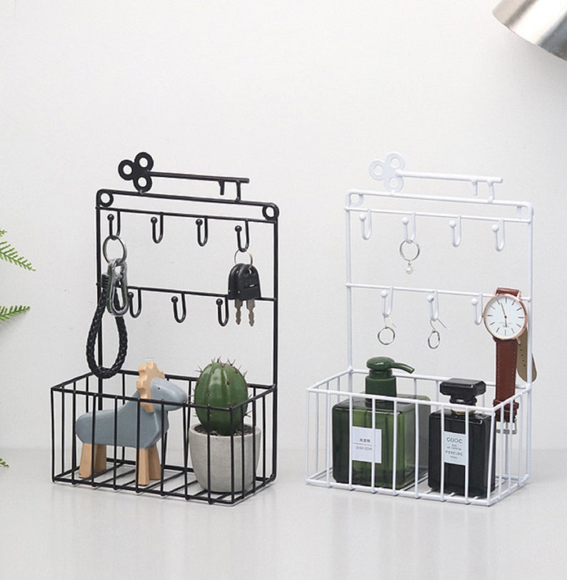 Wall Mounted Metal Basket Shelf Household Wall Mount Rack Etsy