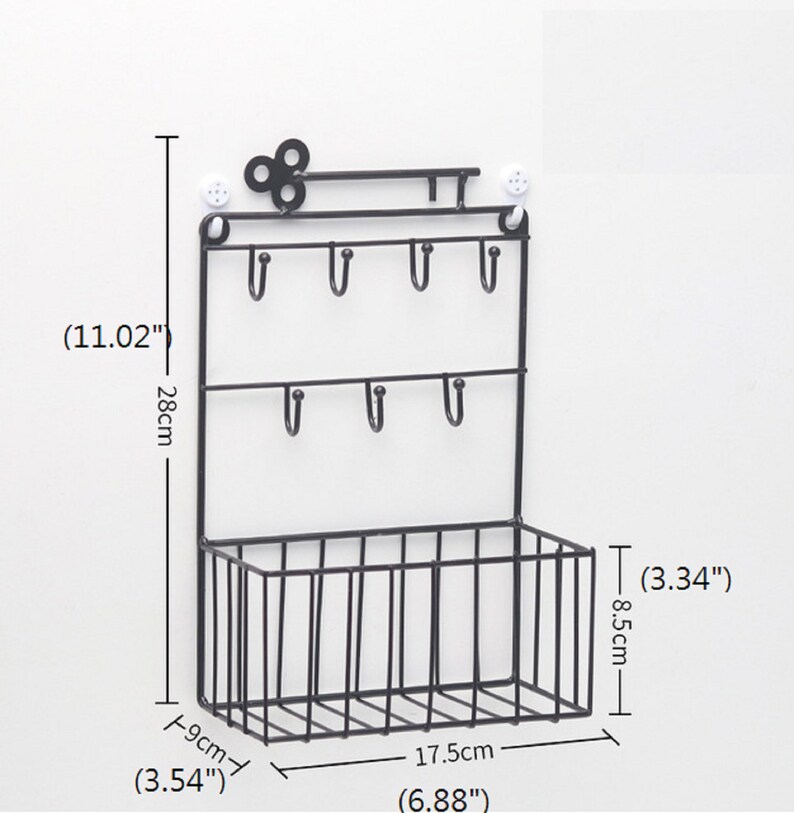 Wall Mounted Metal Basket Shelf Household Wall Mount Rack Etsy