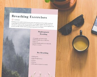 Breathing Excercises,  Mental Health Coping Skills Worksheets Printable