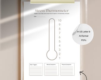 Stress Thermometer Printable Worksheet – Daily Mental Health PDF