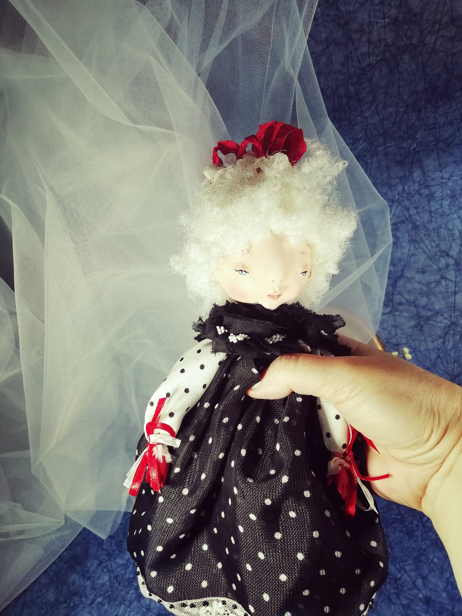 A movable collection doll with a textile body and a stucco Etsy