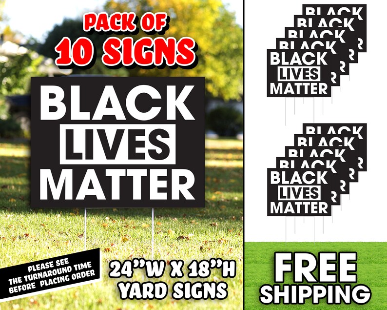 Bulk Wholesale Black Lives Matter Yard Signs // BLM Lawn Signs Etsy